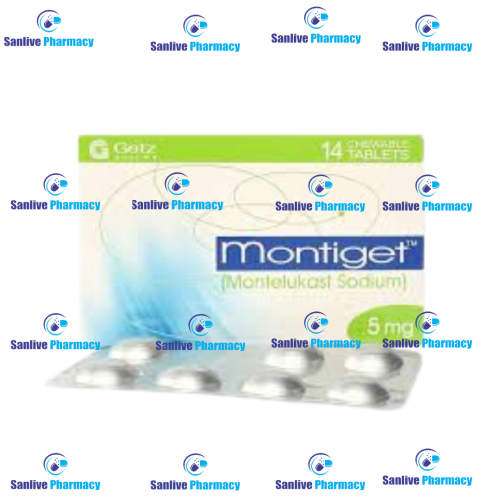 https://livehealthepharma.com/images/products/1734554766MONTIGET Tablet(Montelukast Sodium) Chewable 5mg.png